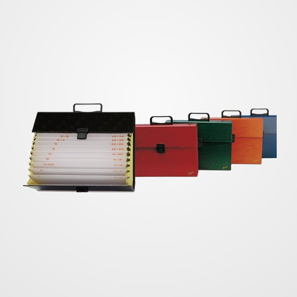 CLASIFICADOR ACORDEON GRAFOPLAS CARTON FORR.PROJECT Fº 20 DPTOS.(A-Z) con ASA y CIERRE GRANATE