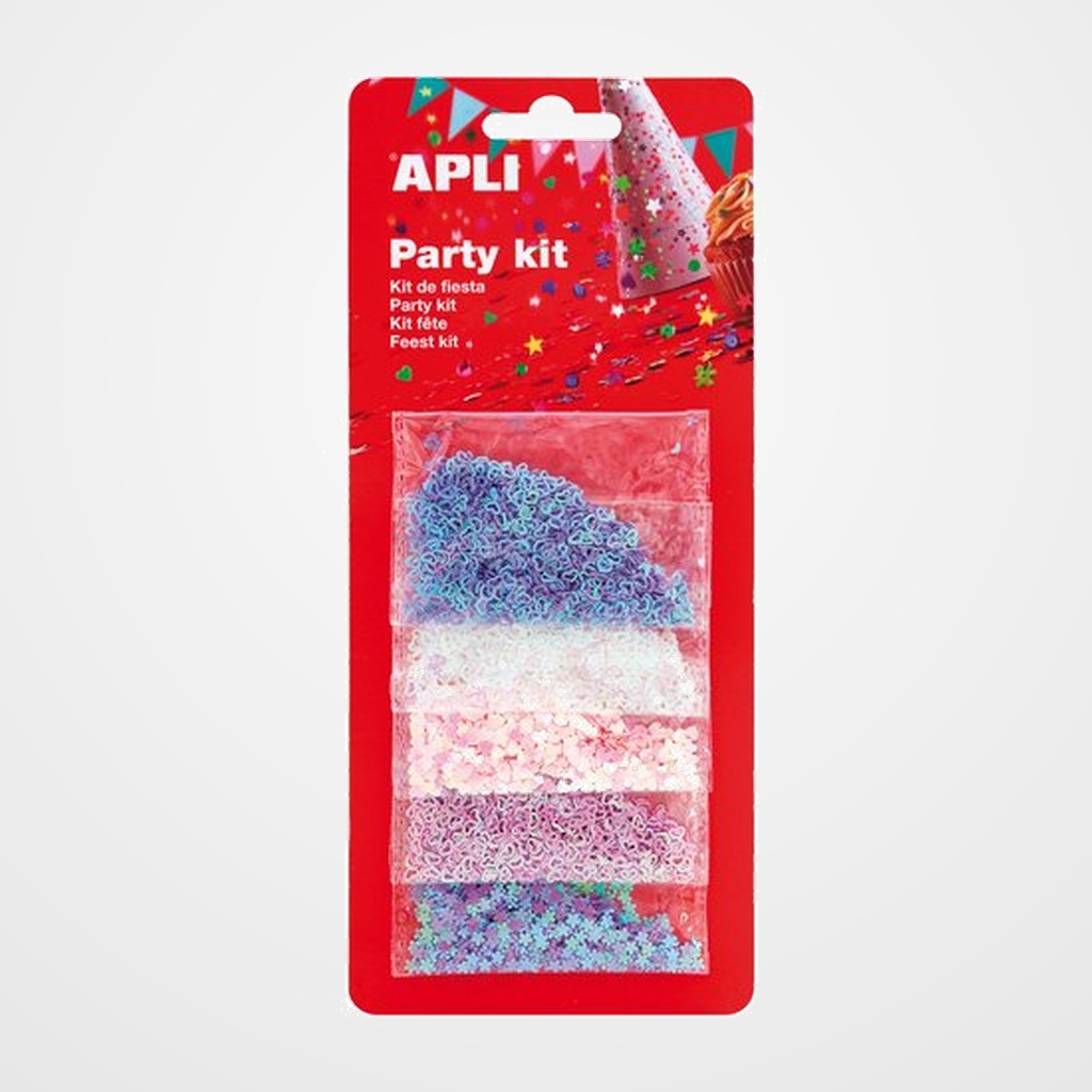 [30001244] CONFETTI APLI CORAZONES COLOR SURTIDOS PACK de 5 BOLSAS de 2 gr.