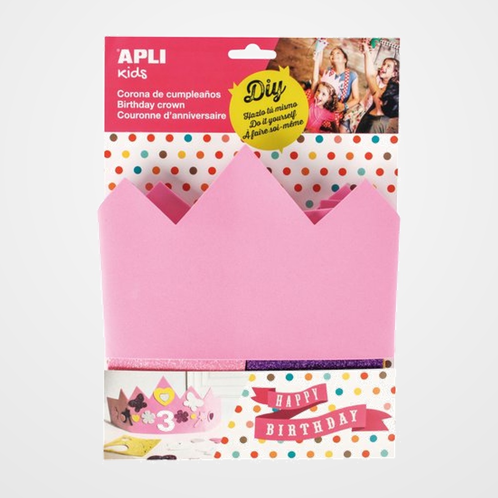 [30001249] CORONA de CUMPLEAÑOS APLI GOMA EVA ROSA