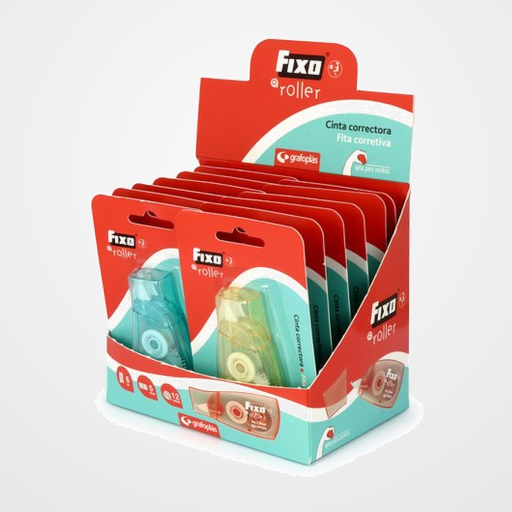 [15101190] CORRECTOR CINTA FIXO 5 mm x 6 m TAPA COLORES SURTIDOS