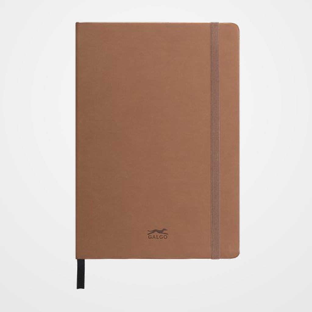 CUADERNO NOTAS GRAFOPLAS GALGO con GOMA A5 80h 100g CUADRICULA 5x5 MARRON