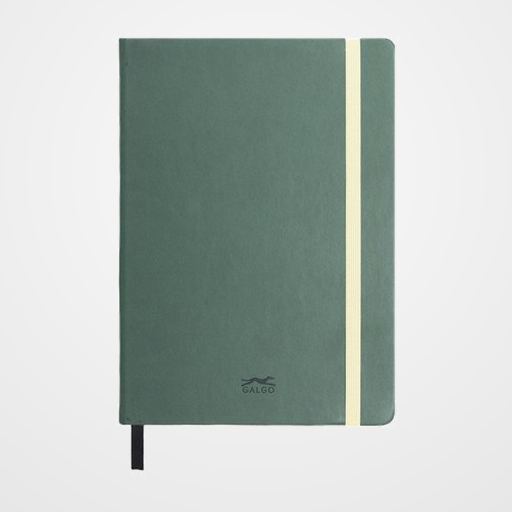 CUADERNO NOTAS GRAFOPLAS GALGO con GOMA A5 80h 100g CUADRICULA 5x5 VERDE OSCURO