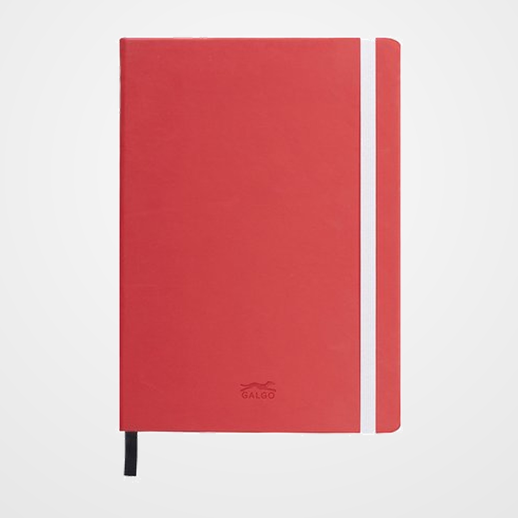 CUADERNO NOTAS GRAFOPLAS GALGO con GOMA A5 80h 100g LISO ROJO