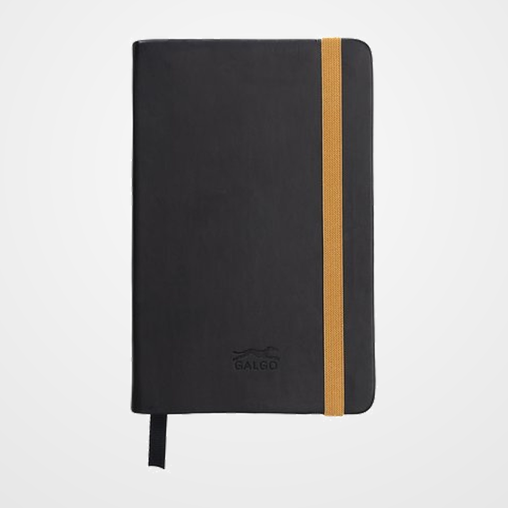 CUADERNO NOTAS GRAFOPLAS GALGO con GOMA A6 80h 100g CUADRICULA 5x5 NEGRO
