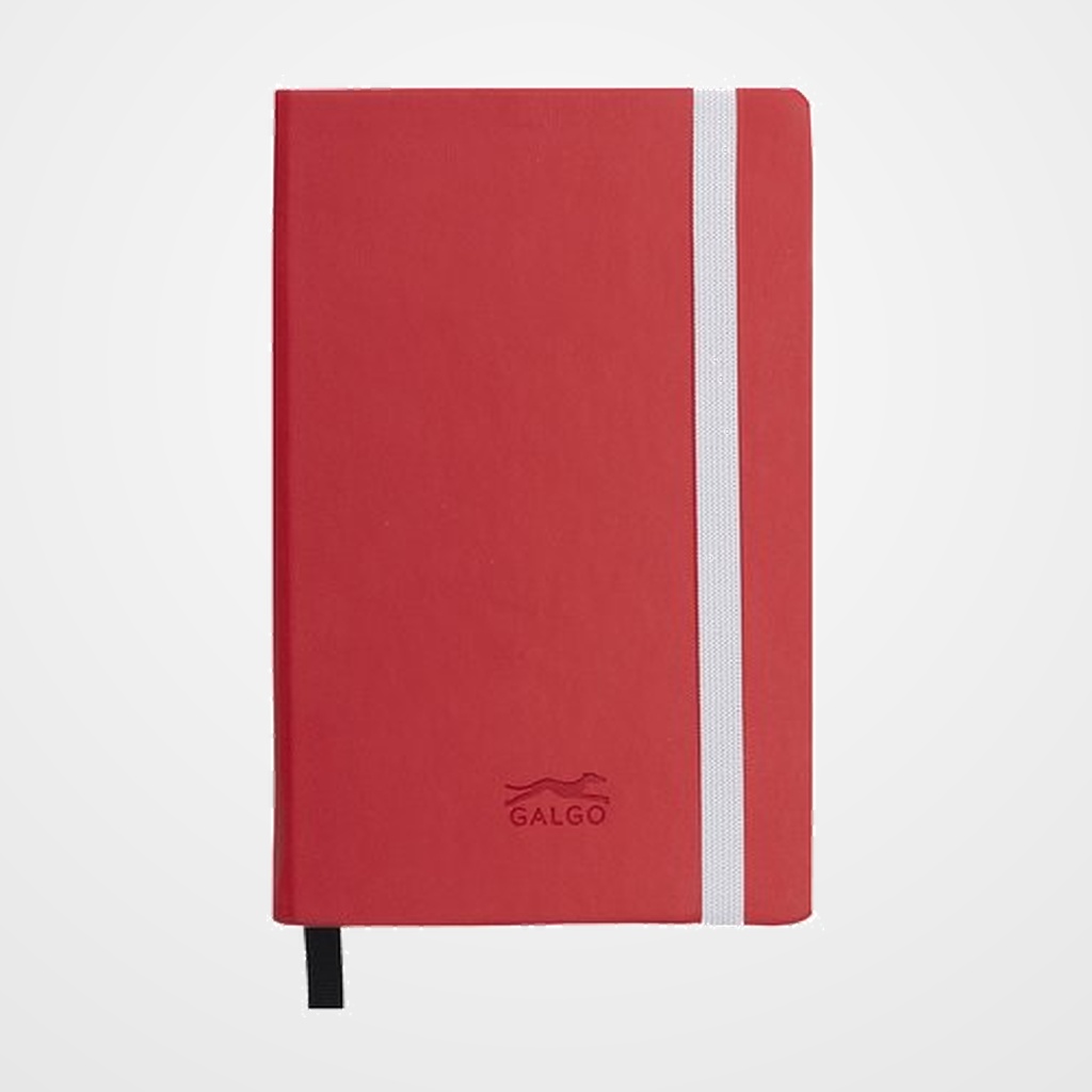 CUADERNO NOTAS GRAFOPLAS GALGO con GOMA A6 80h 100g CUADRICULA 5x5 ROJO