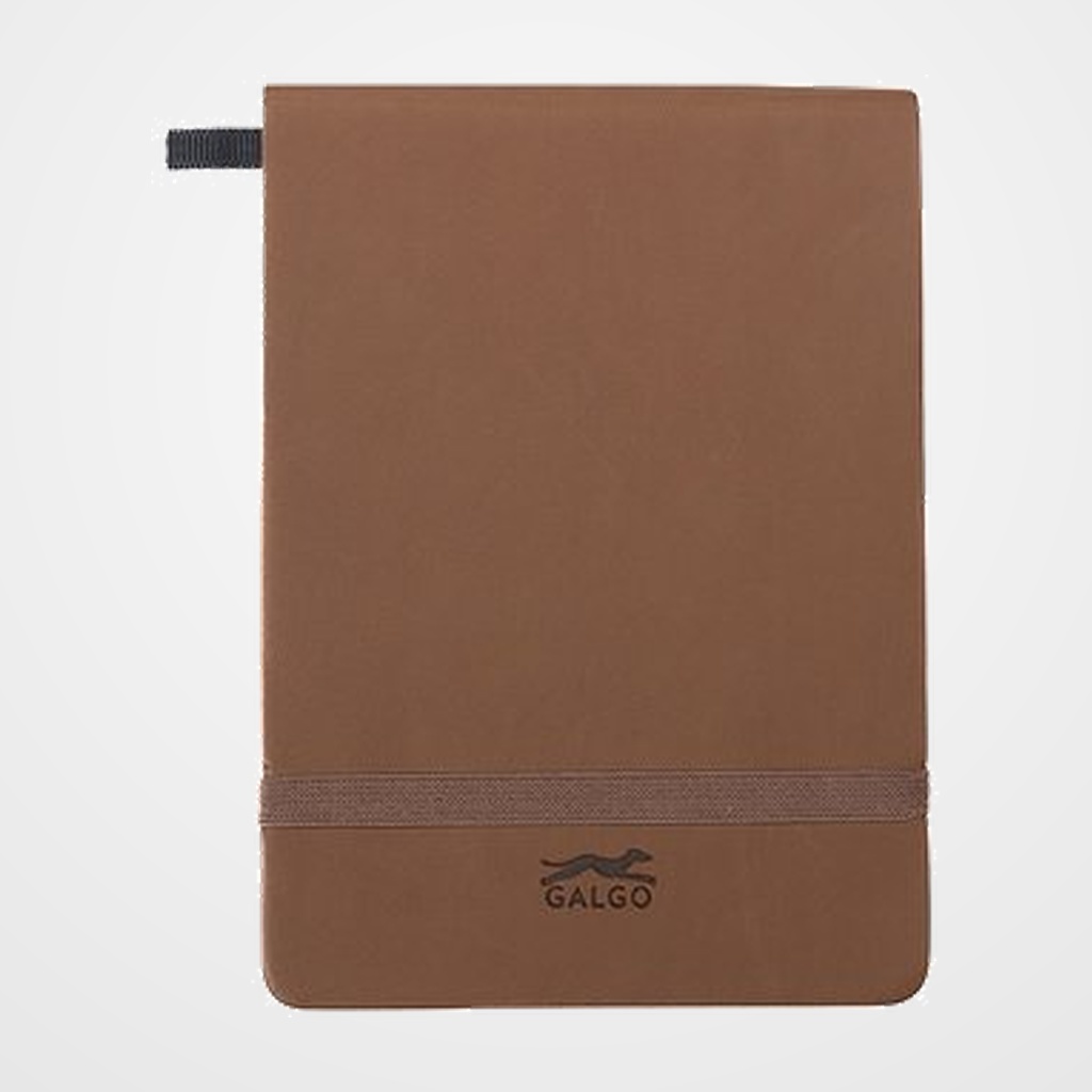 CUADERNO NOTAS GRAFOPLAS GALGO con GOMA 105X148 80h 100g LISO MARRON