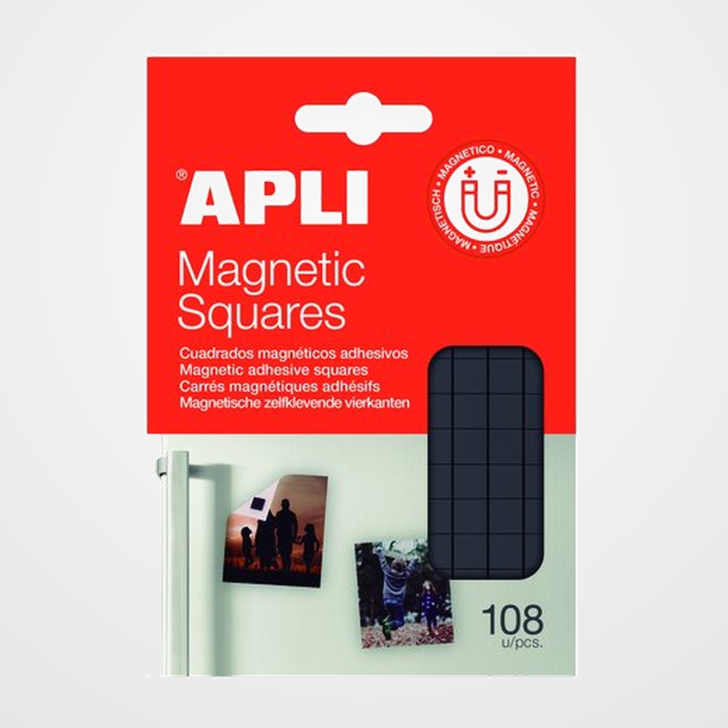 CUADRADOS MAGNETICOS APLI ADHESIVOS 10x10mm ESTUCHE de 108