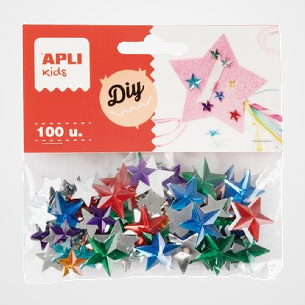 [25202126] DIAMANTES ACRILICOS APLI ESTRELLAS BOLSA de 100