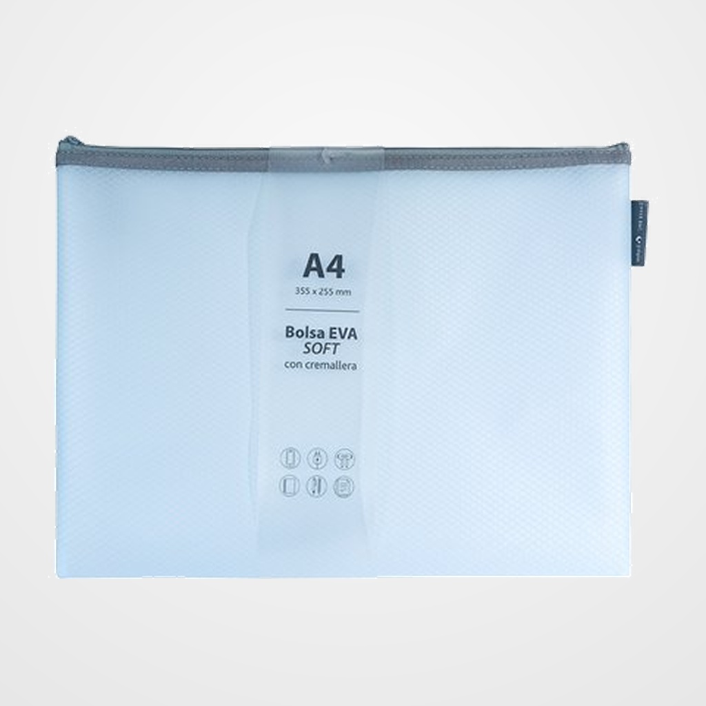 DOSIER SOBRE GRAFOPLAS CREMALLERA EVA-BAG A4 MATE AZUL SOFT