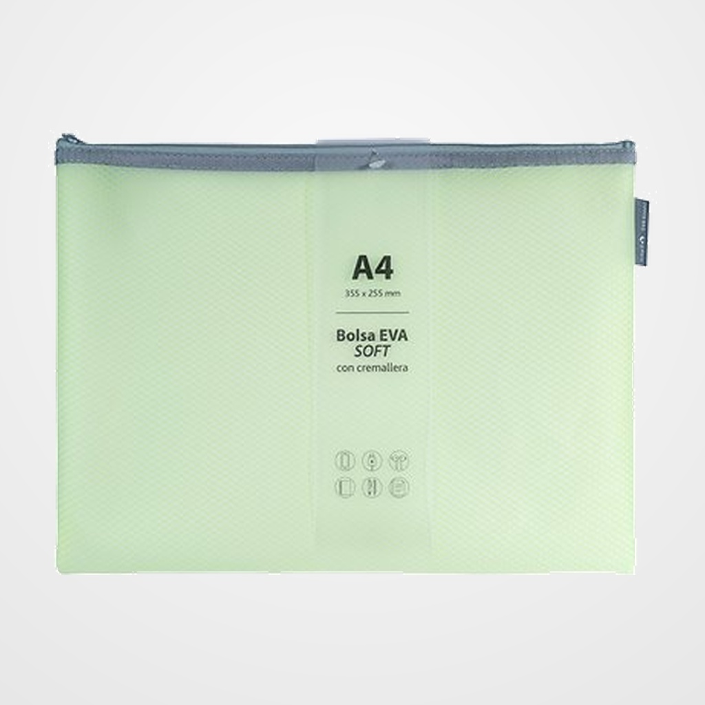 [18002228] DOSIER SOBRE GRAFOPLAS CREMALLERA EVA-BAG A4 MATE MINT SOFT