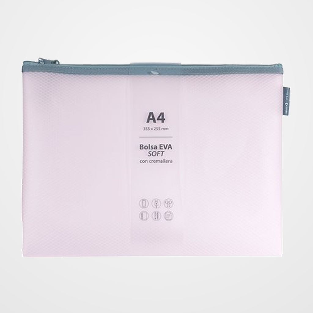 [18002229] DOSIER SOBRE GRAFOPLAS CREMALLERA EVA-BAG A4 MATE ROSA SOFT
