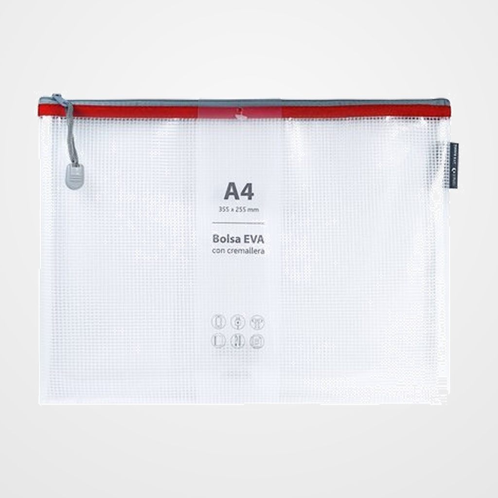 [18002209] DOSIER SOBRE GRAFOPLAS CREMALLERA EVA-BAG A4 ROJO