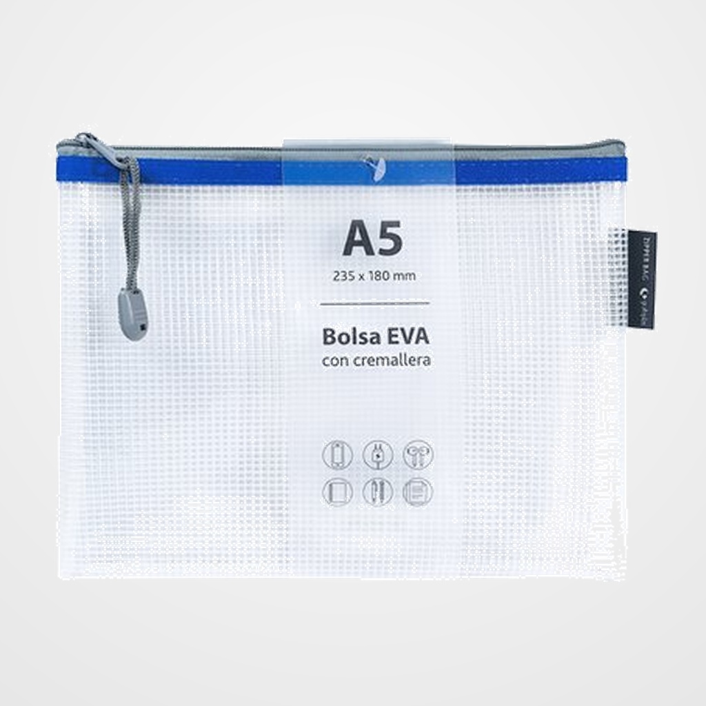 [18002213] DOSIER SOBRE GRAFOPLAS CREMALLERA EVA-BAG A5 AZUL