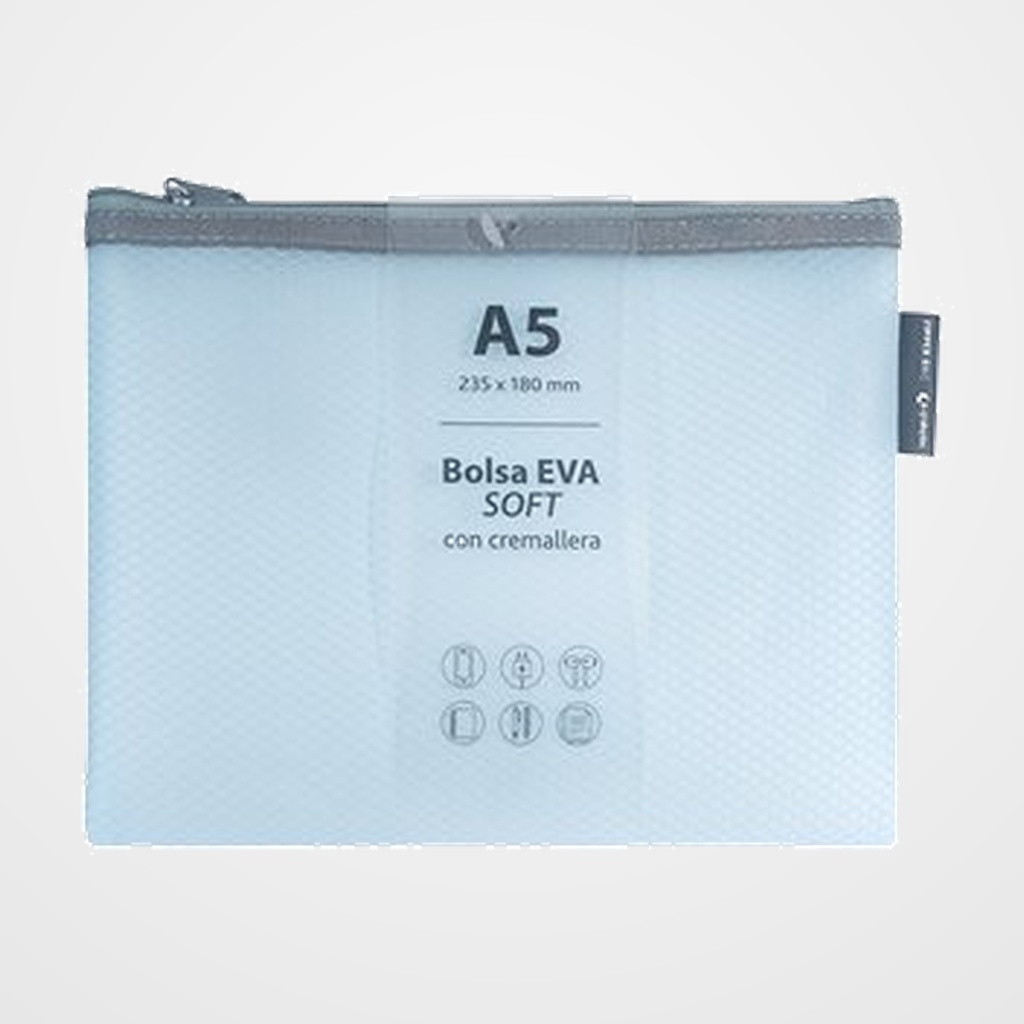 DOSIER SOBRE GRAFOPLAS CREMALLERA EVA-BAG A5 MATE AZUL SOFT