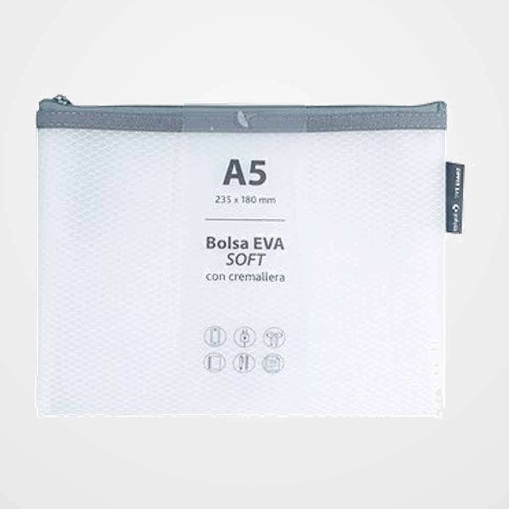 [18002230] DOSIER SOBRE GRAFOPLAS CREMALLERA EVA-BAG A5 MATE BLANCO