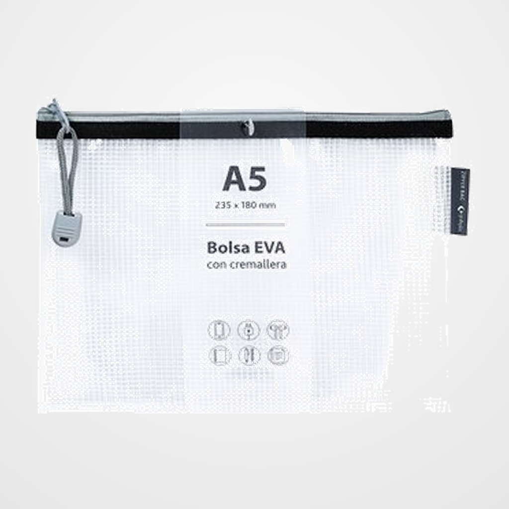 [18002211] DOSIER SOBRE GRAFOPLAS CREMALLERA EVA-BAG A5 NEGRO