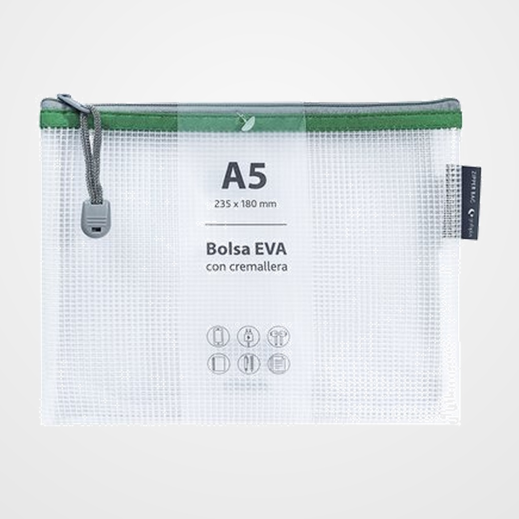[18002212] DOSIER SOBRE GRAFOPLAS CREMALLERA EVA-BAG A5 VERDE