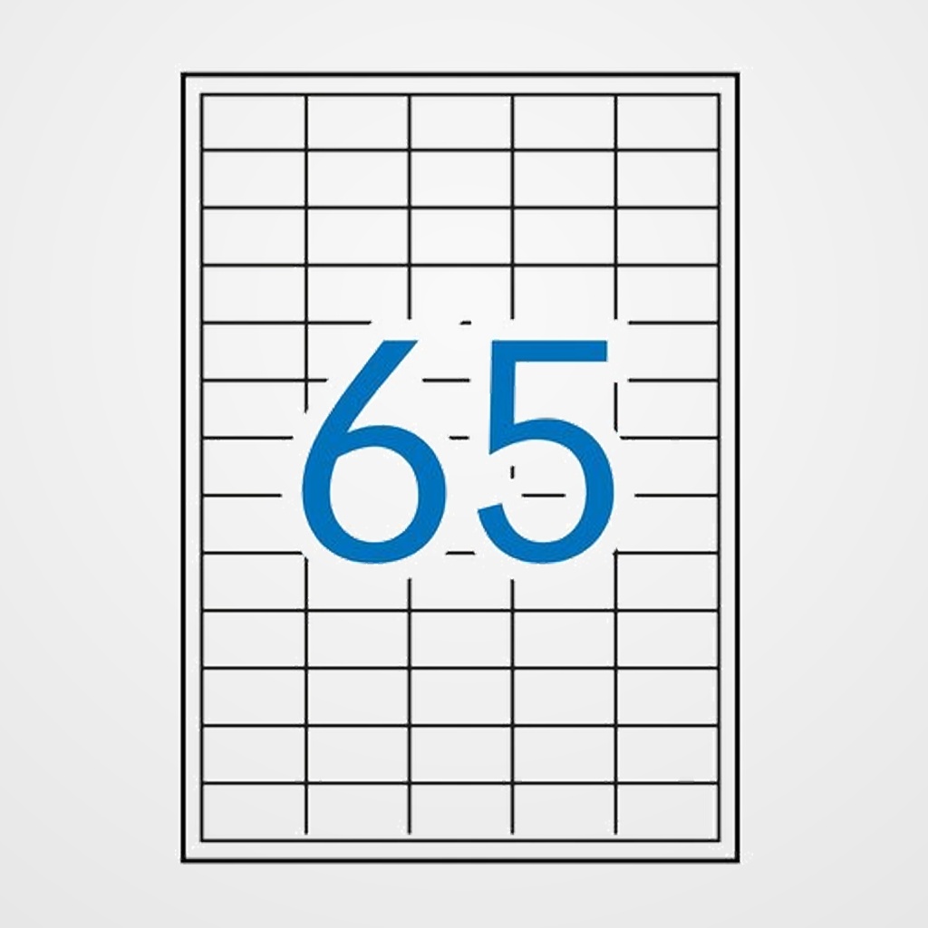 [40401225] ETIQUETAS ADH.IMPR.APLI A4 BLANCA C.RECTOS LASER CAJA 250h  38x21,2 mm 16.250 uds.(02515)