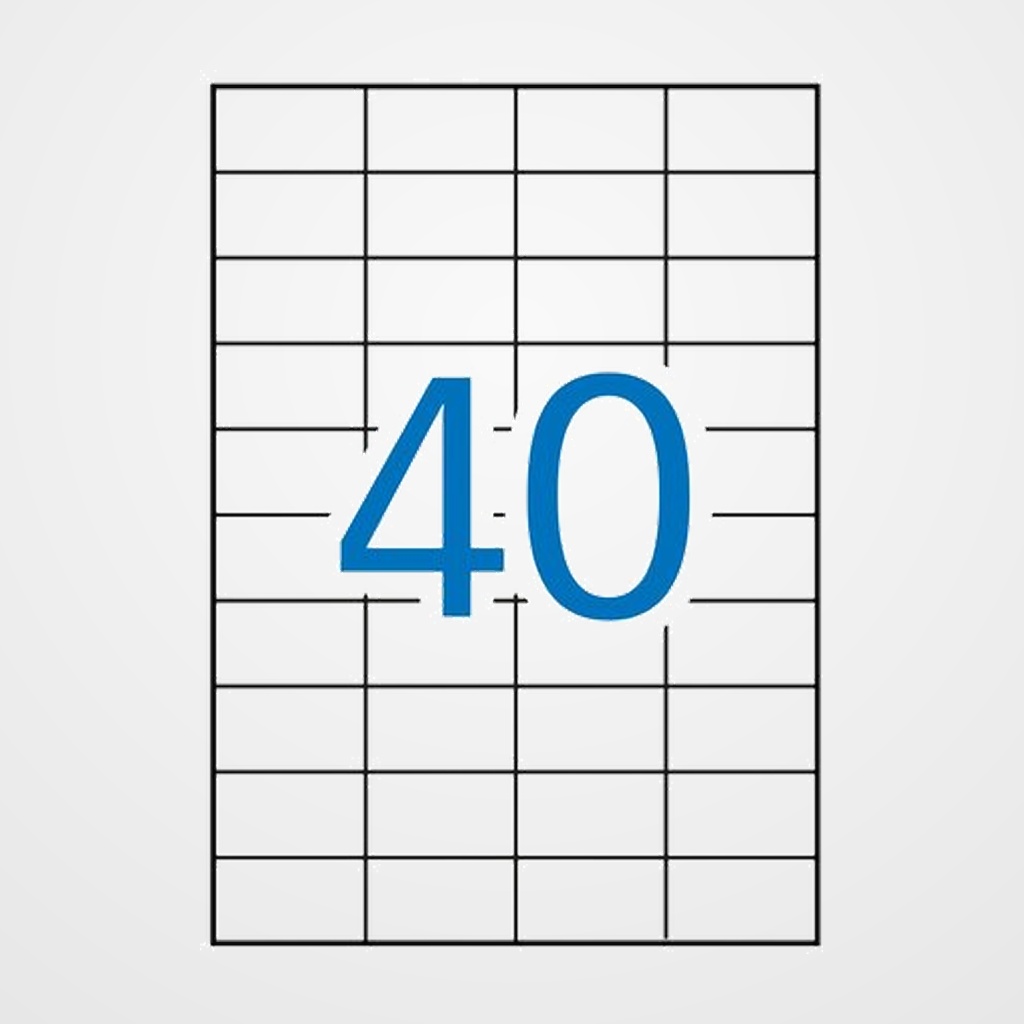 [40401198] ETIQUETAS ADH.IMPR.APLI A4 BLANCA C.RECTOS LASER CAJA 250h  52,5x29,7 mm 10.000 uds.(02518)