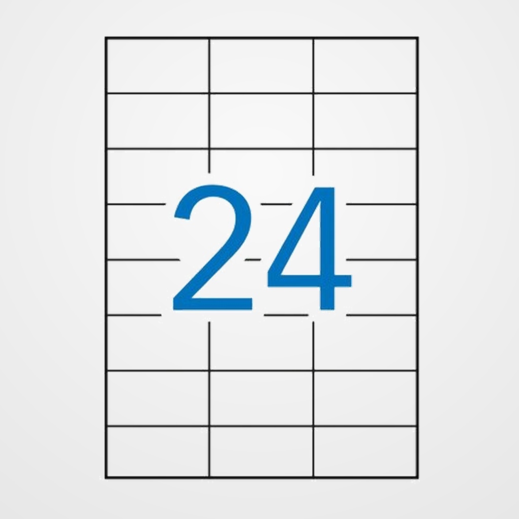 [40401116] ETIQUETAS ADH.IMPR.APLI A4 BLANCA C.RECTOS LASER CAJA 250h  70x37 mm 6.000 uds.(02520)