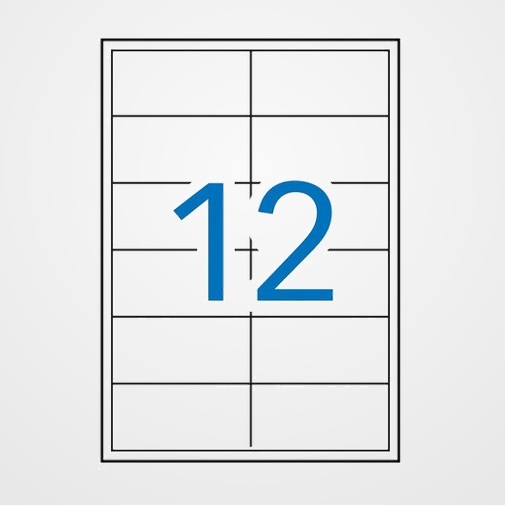 [40401128] ETIQUETAS ADH.IMPR.APLI A4 BLANCA C.RECTOS LASER CAJA 250h  97x42,4 mm 3.000 uds.(02522)