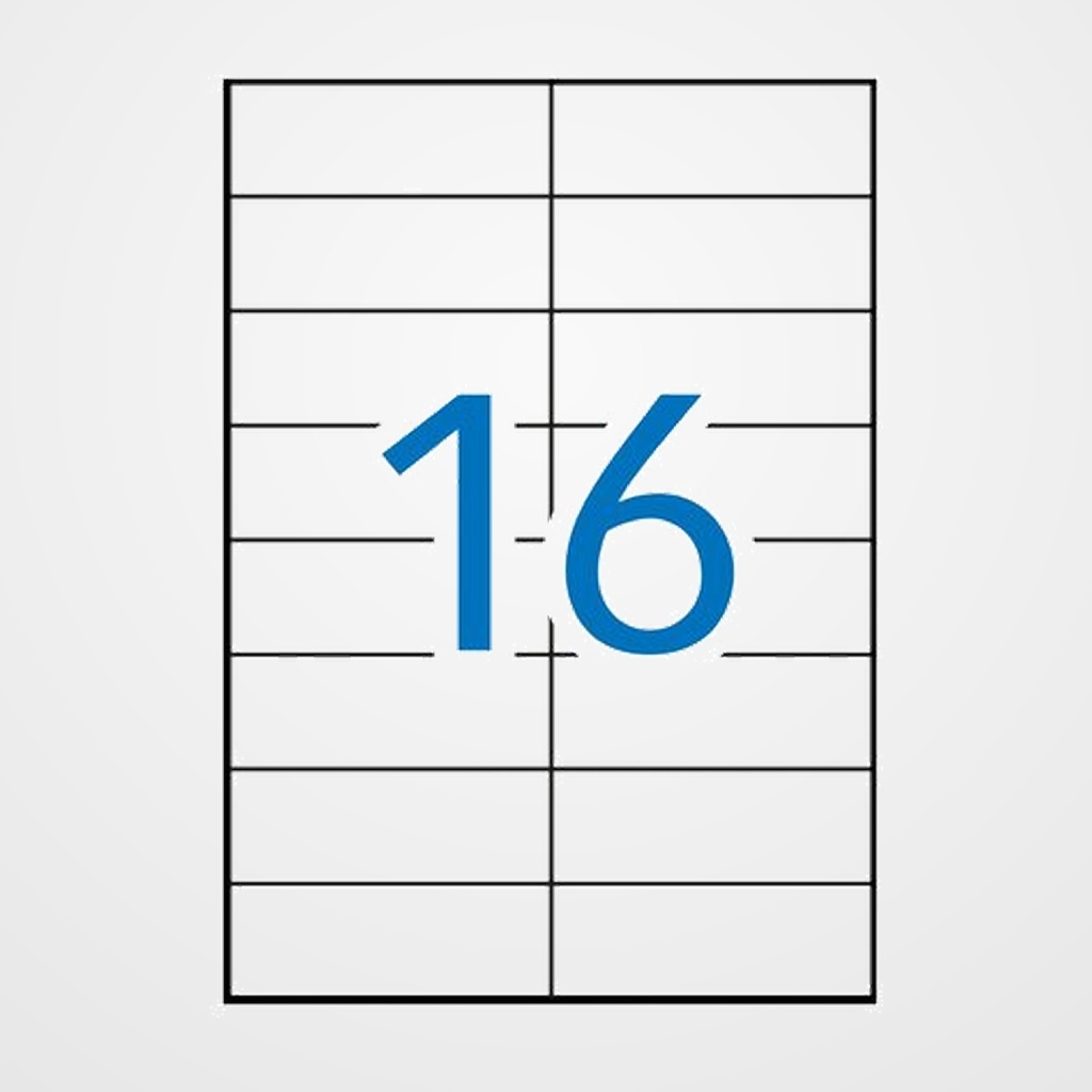 [40401034] ETIQUETAS ADH.IMPR.APLI A4 BLANCA C.RECTOS LASER CAJA 250h 105x37 mm 4.000 uds.(02525)