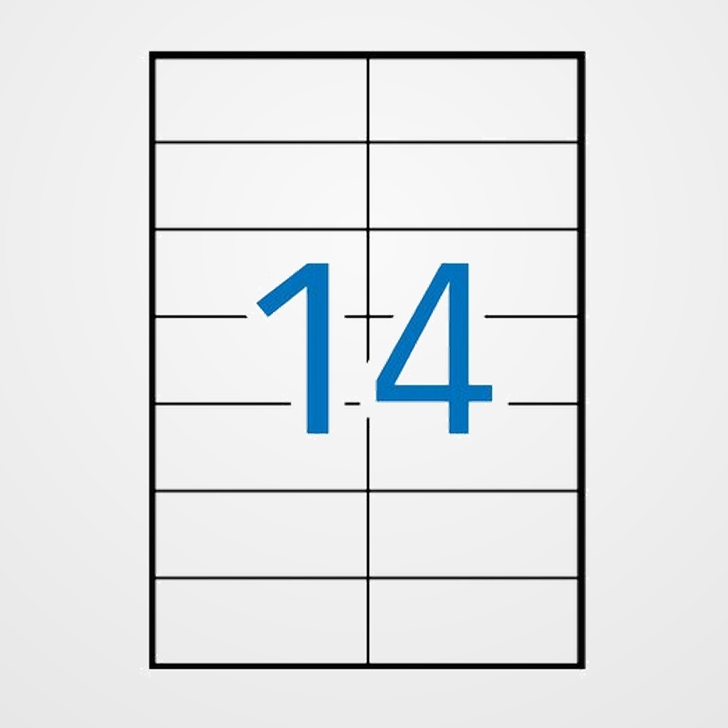 [26501996] ETIQUETAS ADH.IMPR.APLI A4 BLANCA C.RECTOS LASER CAJA 250h 105x42,4 mm 3.500 uds.(02526)