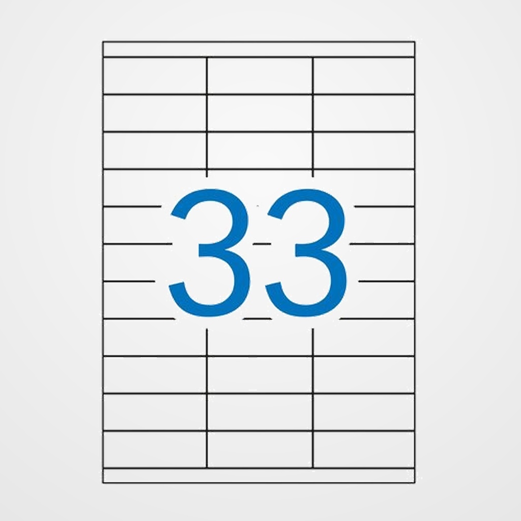 [40401289] ETIQUETAS ADH.IMPR.APLI A4 BLANCA C.RECTOS RECICLADAS CAJA 100h  70x25,4 mm 3.300 uds.(12059)