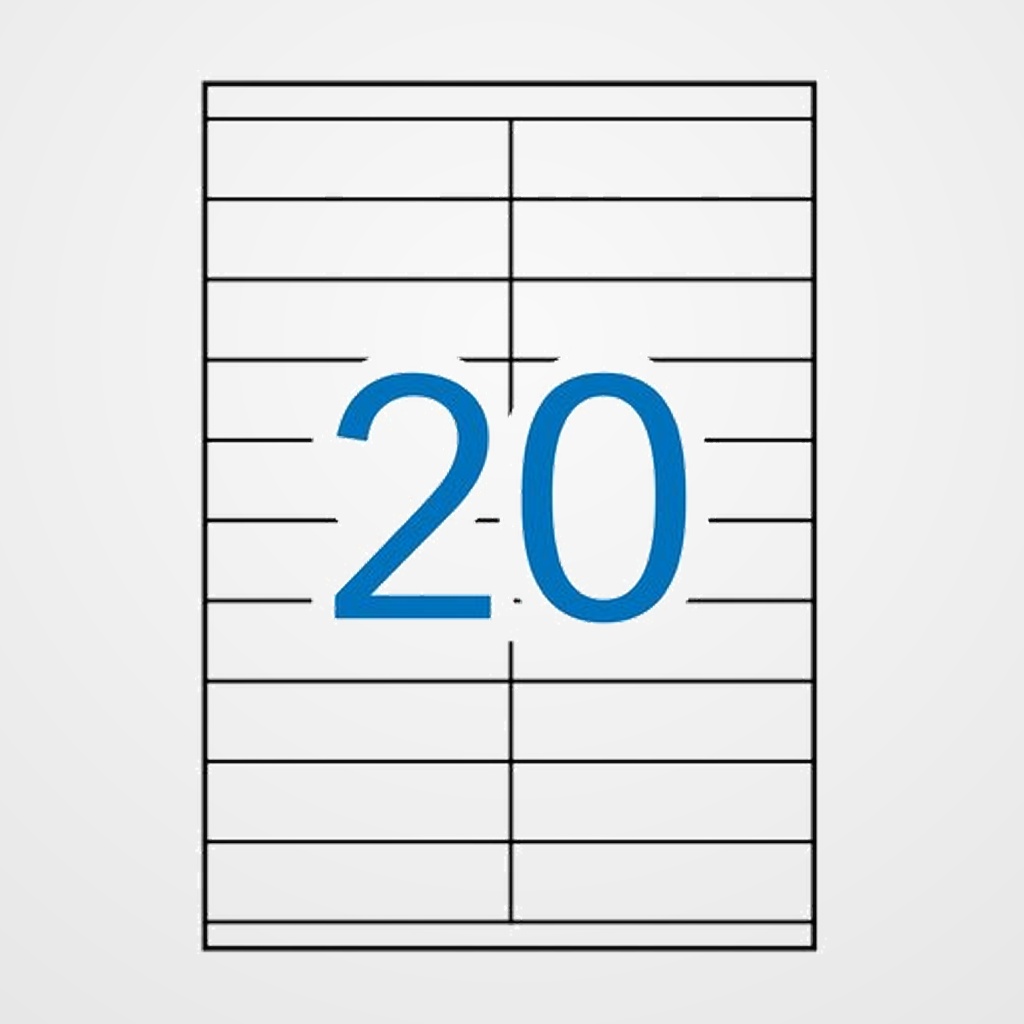 [40401248] ETIQUETAS ADH.IMPR.APLI A4 BLANCA C.RECTOS RECICLADAS CAJA 100h 105x 29 mm 2.000 uds.(12063)