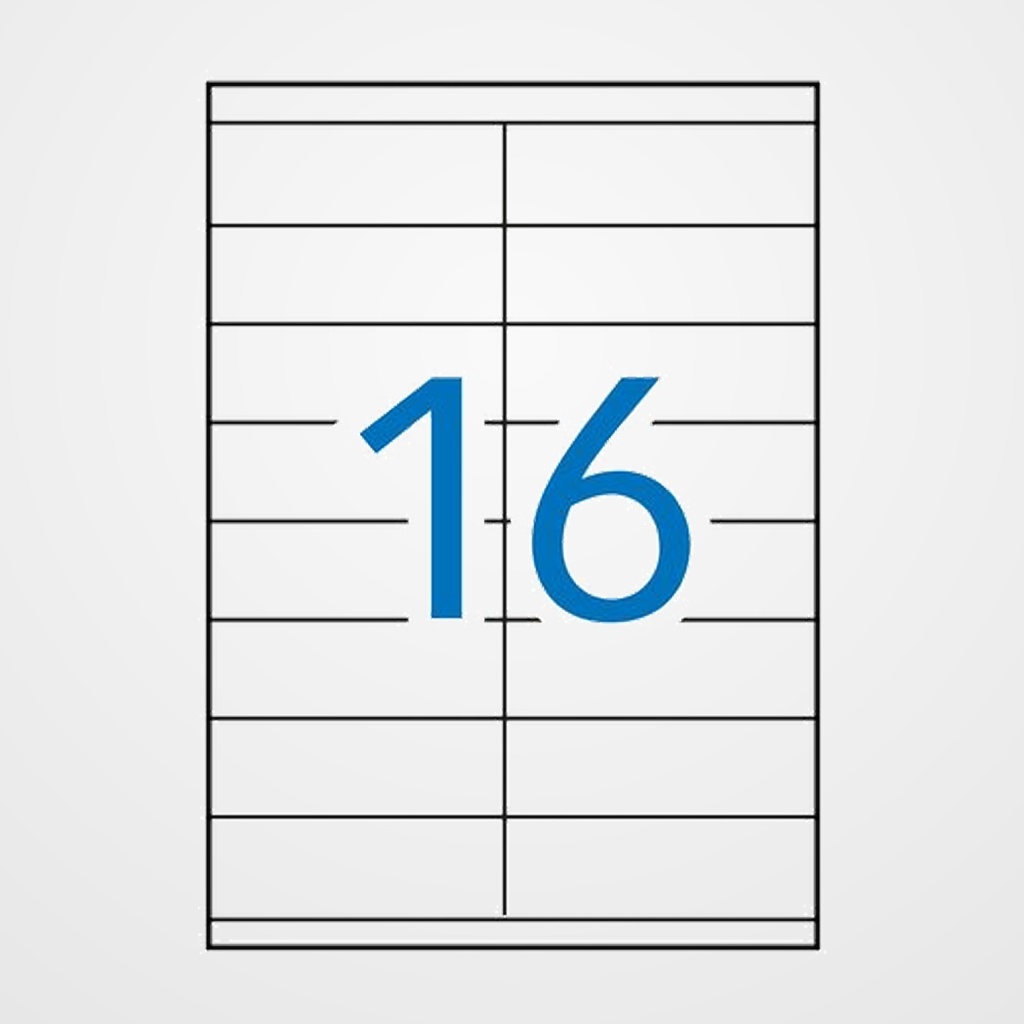 [40401293] ETIQUETAS ADH.IMPR.APLI A4 BLANCA C.RECTOS RECICLADAS CAJA 100h 105x 35 mm 1.600 uds.(12064)