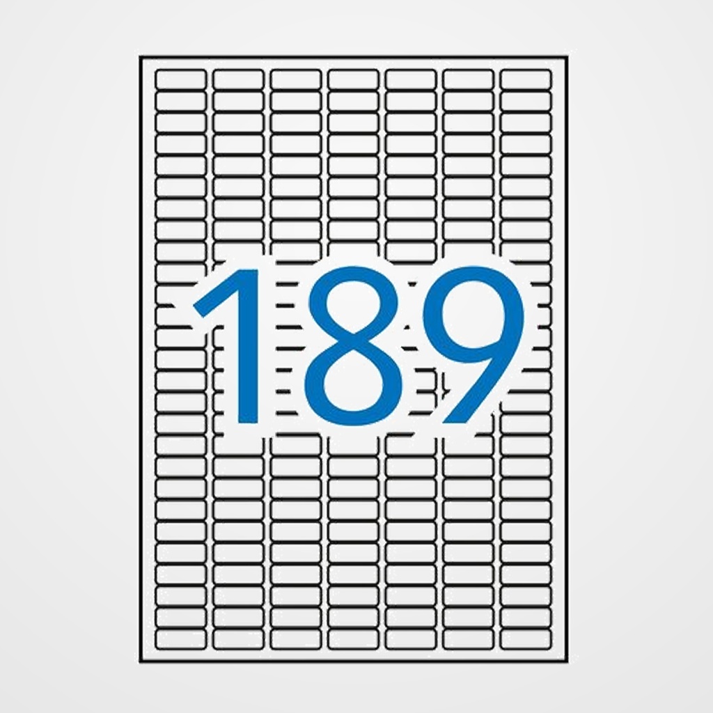 [40401445] ETIQUETAS ADH.IMPR.APLI A4 BLANCAS C.ROMOS  BLISTER 10h  25.4x10 mm 1890 uds.(12927)