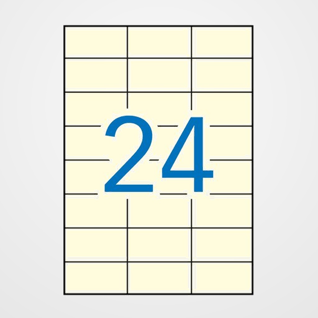 [18802185] ETIQUETAS ADH.IMPR.APLI A4 COL.PASTEL CREMA C.RECTOS BLISTER 20h 70x37 mm 480 uds.(11800)