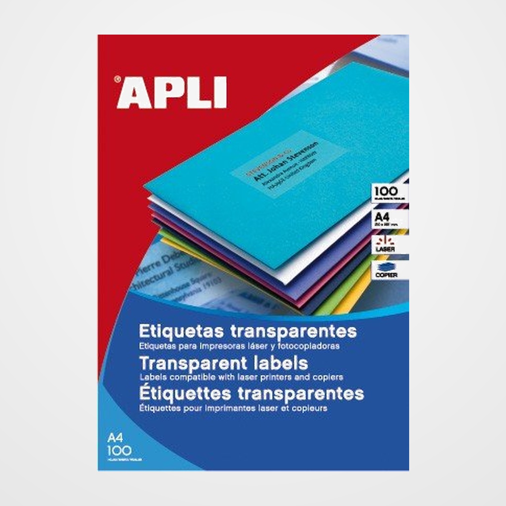 [40401339] ETIQUETAS ADH.IMPR.APLI A4 POLYESTER TRANSLUC.MATE LS-CP CAJA 100h 70x37 mm C.RECTOS 2400 uds.(11918)