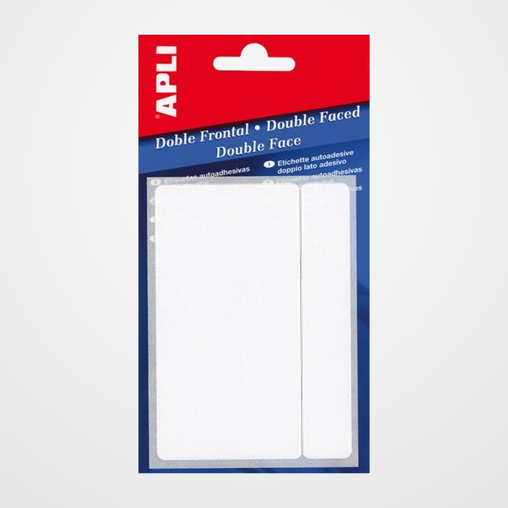 ETIQUETAS ADH.MANUALES BOLSA APLI DOBLE FRONTAL BLANCAS 5h 12x30 mm 240 uds.(02545)