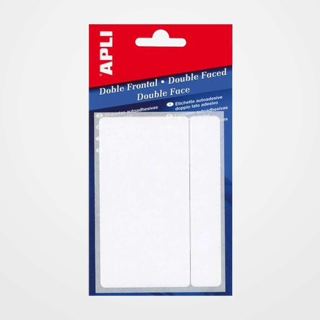 [18801380] ETIQUETAS ADH.MANUALES BOLSA APLI DOBLE FRONTAL BLANCAS 5h 38x102 mm 20 uds.(02565)