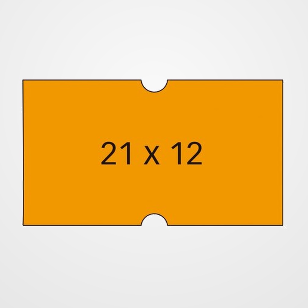 ETIQUETAS de PRECIOS APLI ADH.REMOVIBLE 21x12 mm NARANJA FLUOR ROLLO 1.000 uds. PACK de 6