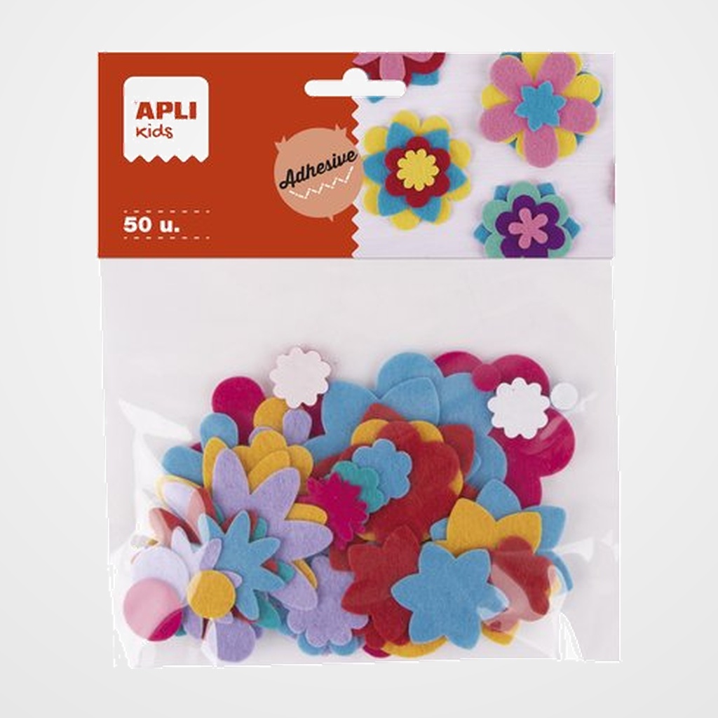 FIELTRO APLI FORMAS FLORES 2-5cm BOLSA de 50