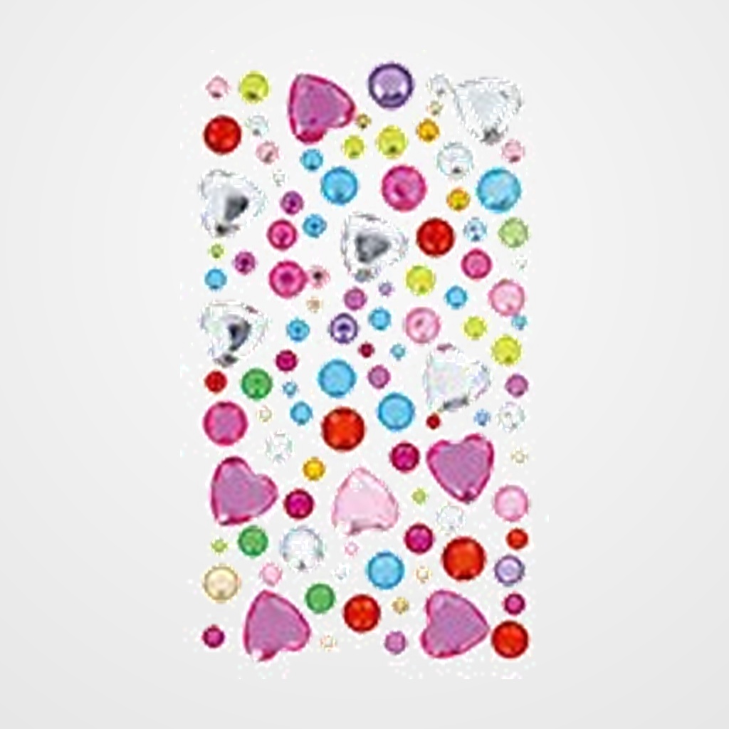 [25201267] FIGURAS ADHESIVAS BRILLANTES CORAZ/CIRCULOS COL.SURT