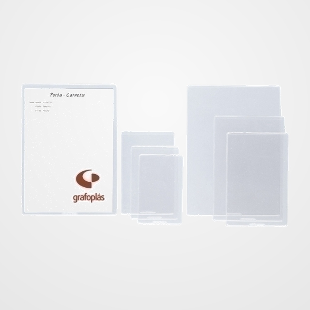 FUNDA PORTACARNET GRAFOPLAS PVC 200µ REBAJE  60x102mm PAQUETE de 40