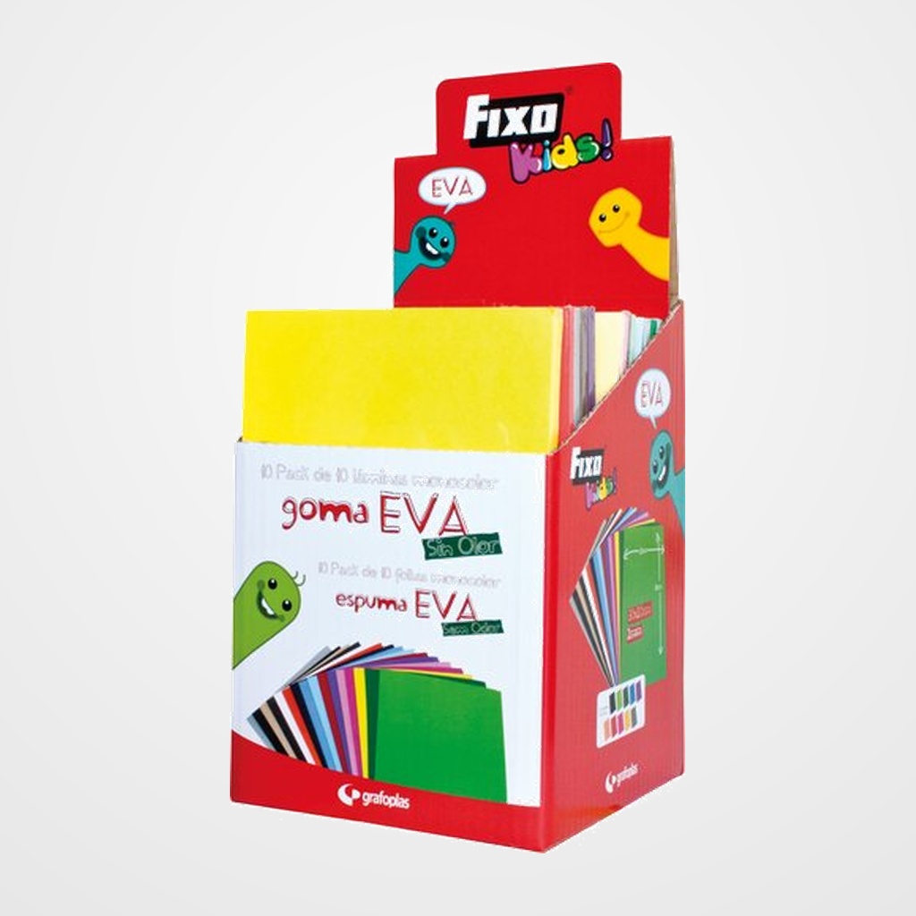 GOMA EVA  2mm HOJA 20x30 cm (A4) BOLSA de 10 colores