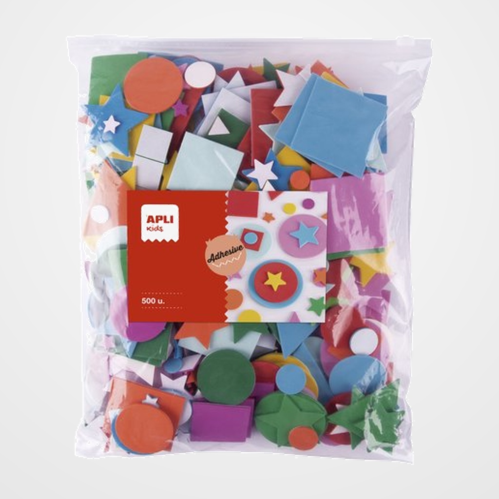 [25201841] GOMA EVA APLI FORMAS ADHESIVAS SURTIDAS BOLSA de 500