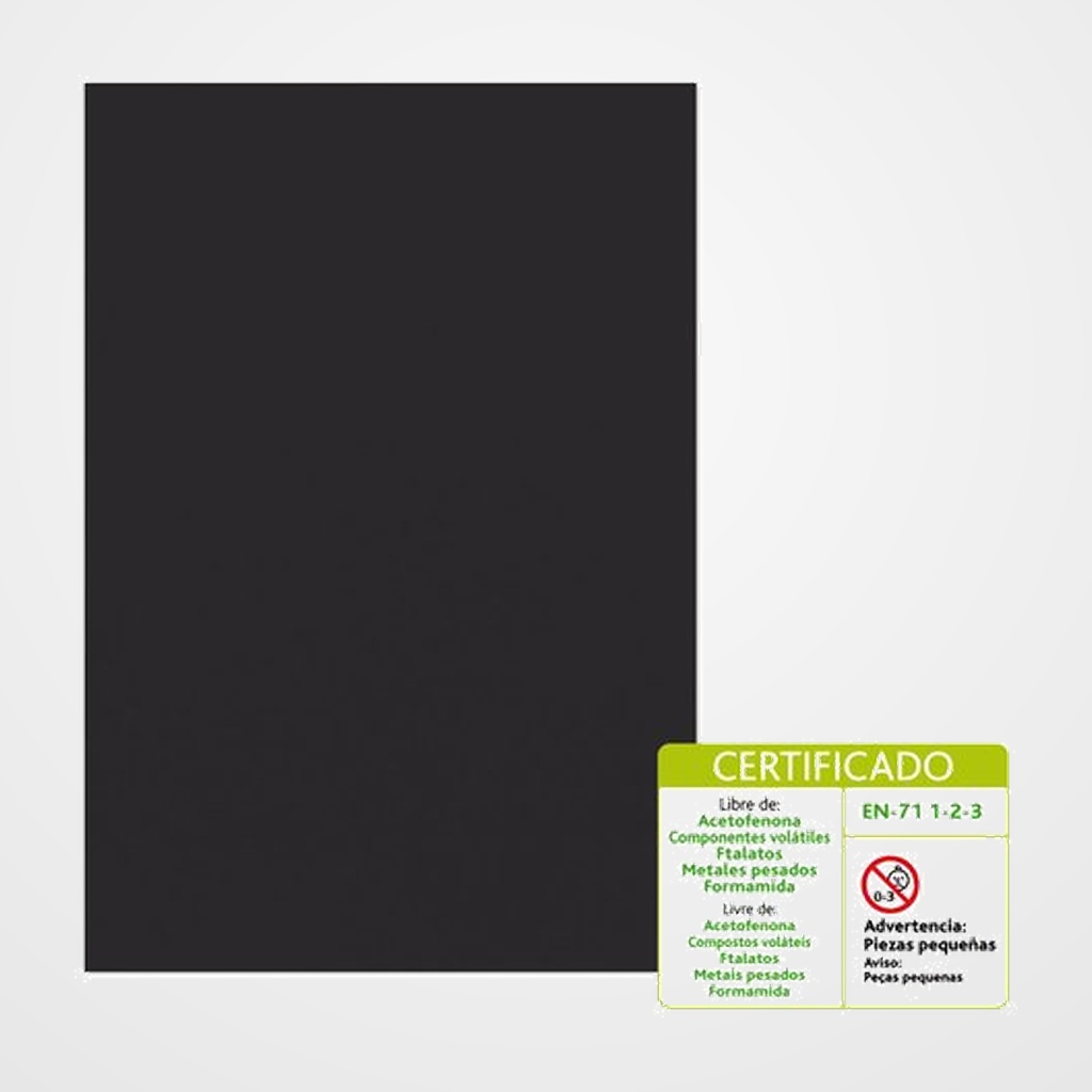 GOMA EVA FIXO KIDS HOJA 40x60cm 5mm NEGRO BOLSA de 1