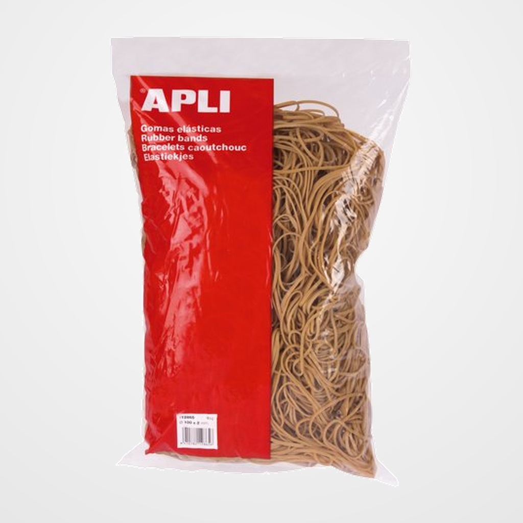 GOMAS ELASTICAS  APLI BOLSA de 100gr. de 100x2 mm.