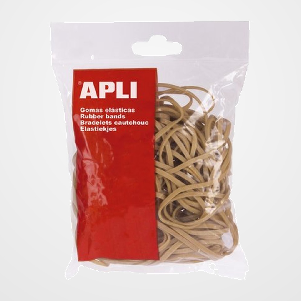 GOMAS ELASTICAS  APLI BOLSA de 100gr. de 80x5 mm.