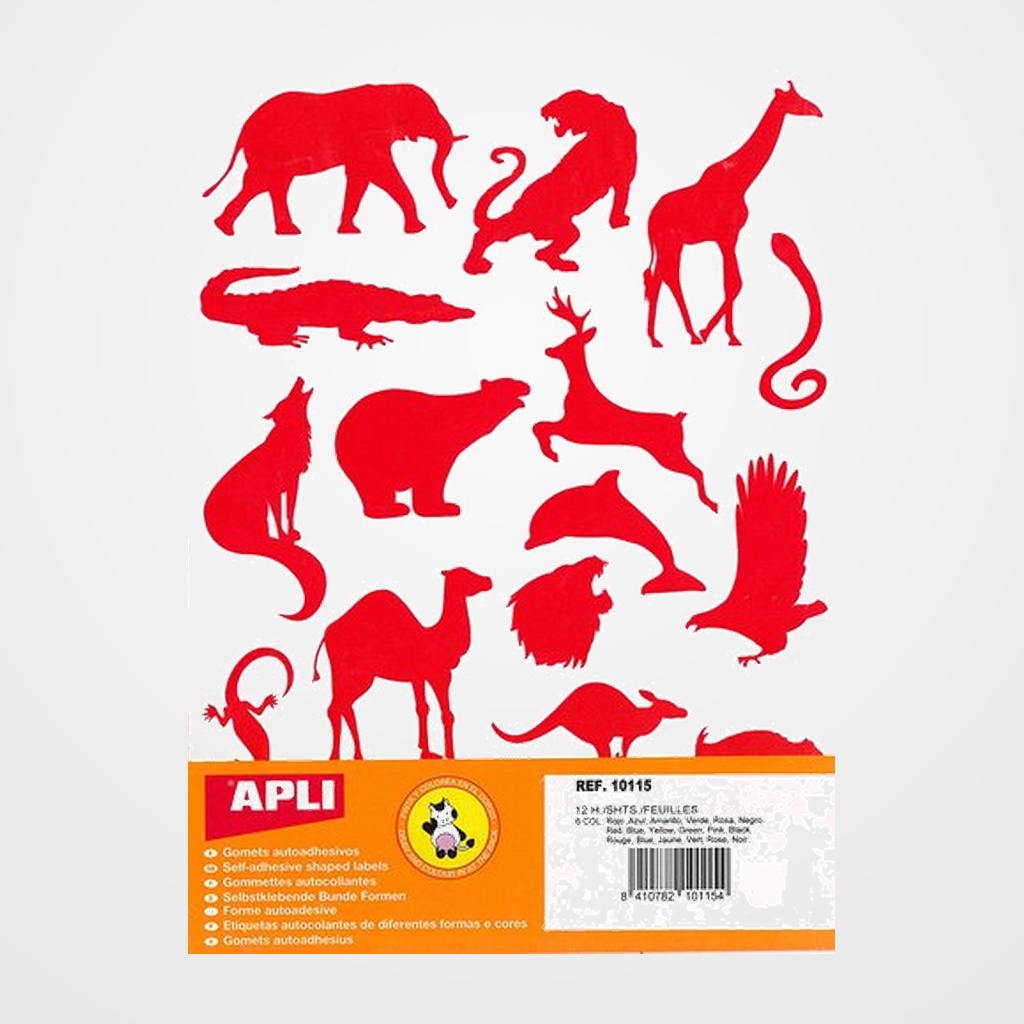 GOMETS APLI  BOLSA 12h ANIMALES SALVAJES 6 col.surt.(AM-AZ-NG-RJ-RS-VD) 204 uds. (10115)