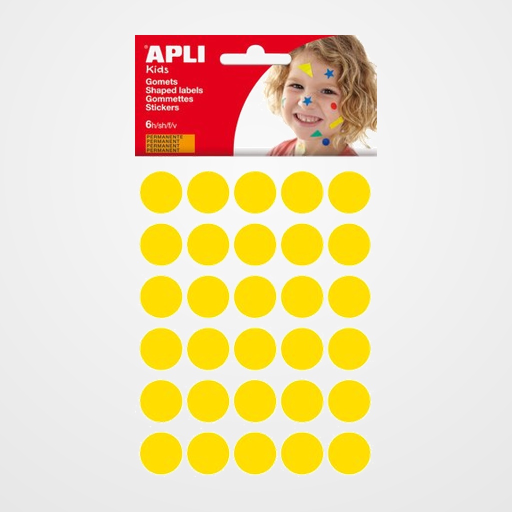 GOMETS APLI  BOLSA 6h REDONDOS Ø 20 mm col. AMARILLO 180 uds. (13227)