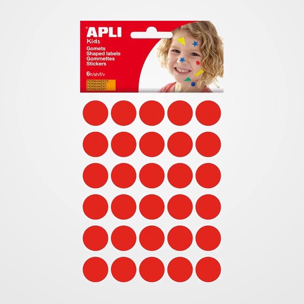 GOMETS APLI  BOLSA 6h REDONDOS Ø 20 mm col. ROJOS 180 uds. (13225)