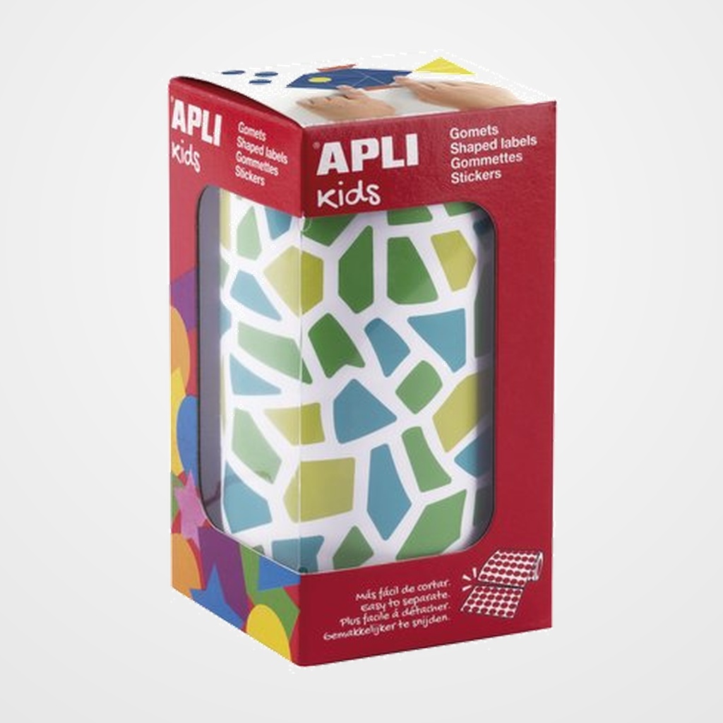 [18801842] GOMETS APLI  ROLLO 30h REMOVIBLE MOSAICOS (azul, verde y amarillo) 2.460 uds. (19505)