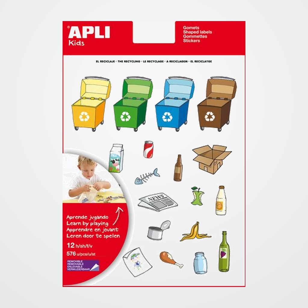 GOMETS APLI EDUCATIVOS BOLSA 12h REMOVIBLES RECICLAJE 276 uds. (12788)
