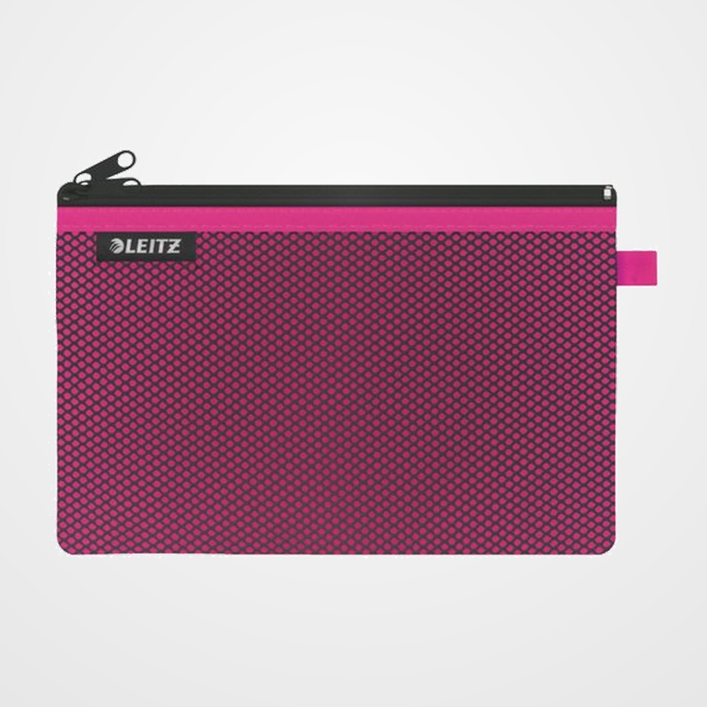 BOLSITA  de VIAJE LEITZ WOW NYLON C/CREMALLERA 2 DPTOS. L (23x15) FUCSIA